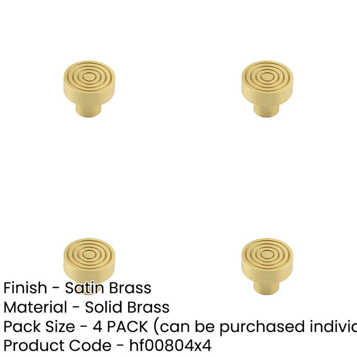 PACK Elegant 30mm Satin Brass Cupboard Knob Stylish Interiors Kitchen Cabinet Knob-1