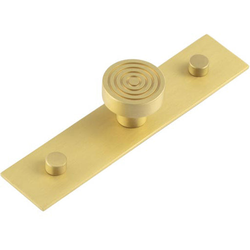 Elegant 30mm Satin Brass Cupboard Knob with Plain Backplate Kitchen Cabinet Knob (1)