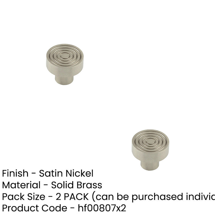 PACK Elegant 30mm Satin Nickel Cupboard Knob Stylish Interiors Kitchen Cabinet Knob (3)-1