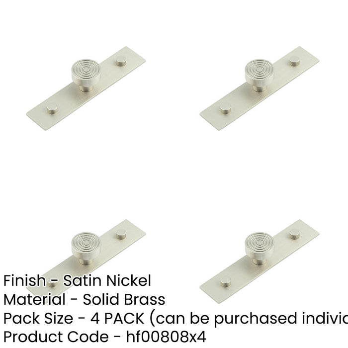 PACK Elegant 30mm Satin Nickel Cupboard Knob with Backplate Kitchen Cabinet Knob-1