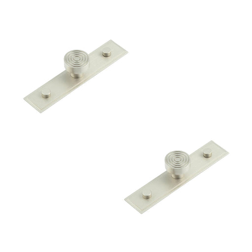 PACK Elegant 30mm Satin Nickel Cupboard Knob with Stepped Backplate Kitchen Cabinet Knob (1)