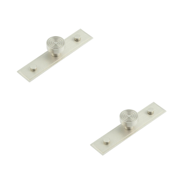 PACK Elegant 30mm Satin Nickel Cupboard Knob with Stepped Backplate Kitchen Cabinet Knob (1)