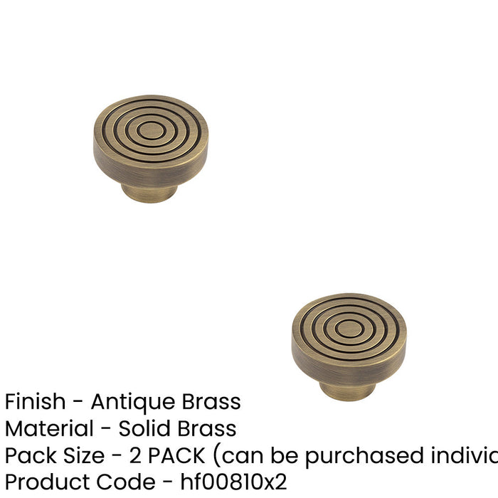 PACK Elegant 40mm Antique Brass Cupboard Knob Stylish Interiors Kitchen Cabinet Knob (2)-1