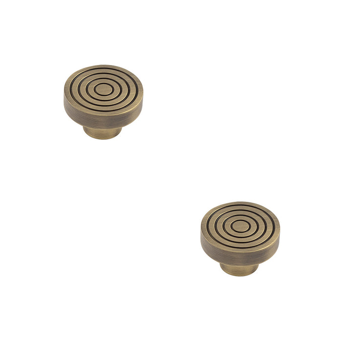 PACK Elegant 40mm Antique Brass Cupboard Knob Stylish Interiors Kitchen Cabinet Knob (2)