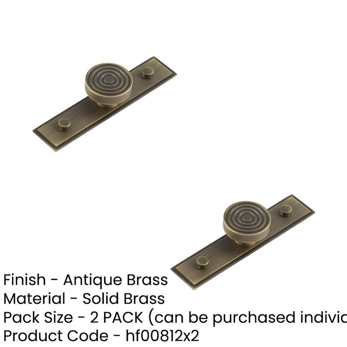 PACK Elegant 40mm Antique Brass Cupboard Knob with Stepped Backplate Kitchen Cabinet Knob (3)-1