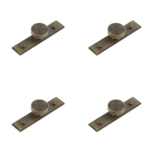 PACK Elegant 40mm Antique Brass Cupboard Knob with Stepped Backplate Kitchen Cabinet Knob (1)