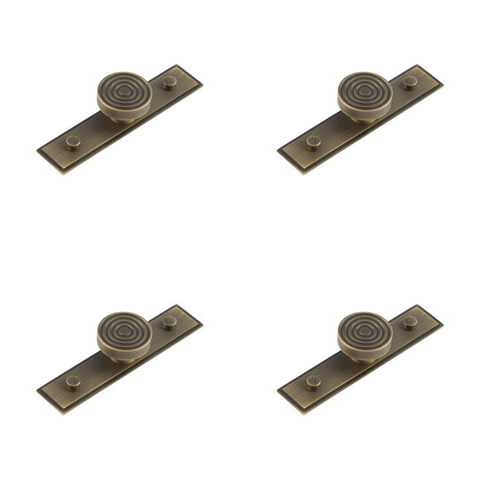 PACK Elegant 40mm Antique Brass Cupboard Knob with Stepped Backplate Kitchen Cabinet Knob (1)