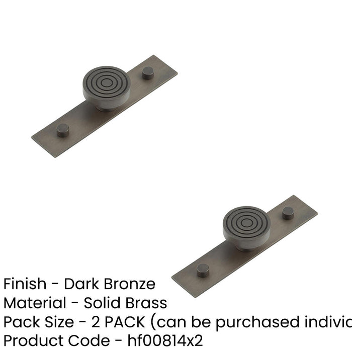PACK Elegant 40mm Dark Bronze Cupboard Knob with Solid Brass Backplate Kitchen Cabinet Knob (1)-1