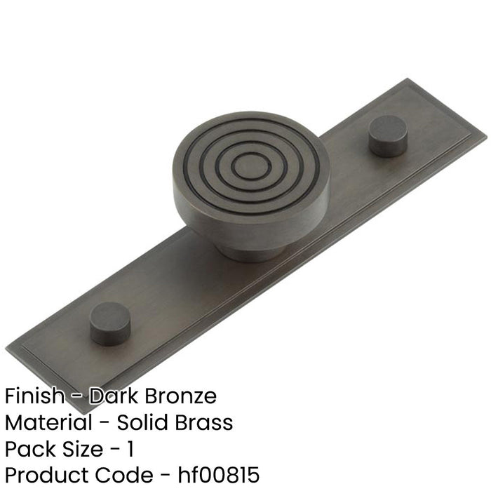 Elegant 40mm Dark Bronze Cupboard Knob with Stepped Backplate Kitchen Cabinet Knob-1
