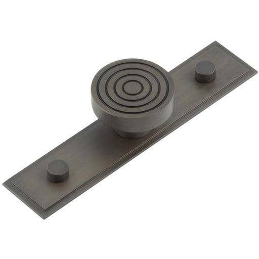 Elegant 40mm Dark Bronze Cupboard Knob with Stepped Backplate Kitchen Cabinet Knob