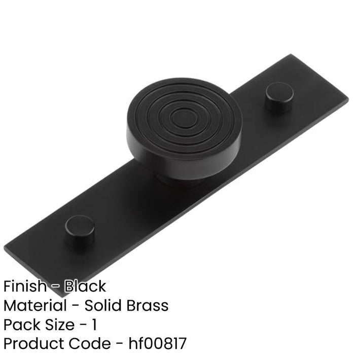 Elegant Solid Brass Cupboard Knob with Plain Backplate Black Kitchen Cabinet Knob-1