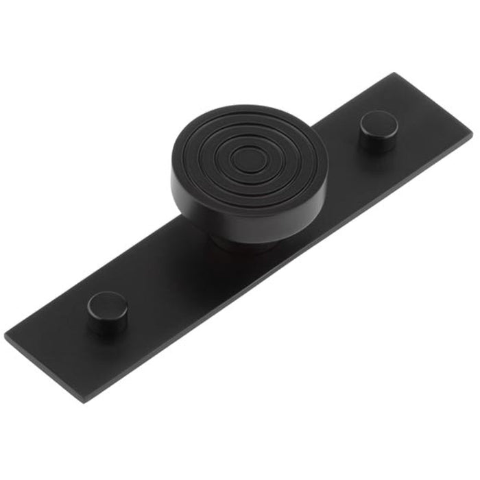 Elegant Solid Brass Cupboard Knob with Plain Backplate Black Kitchen Cabinet Knob