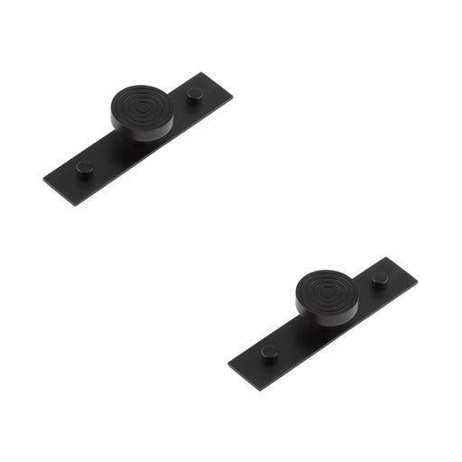 PACK Elegant Solid Brass Cupboard Knob with Plain Backplate Black Kitchen Cabinet Knob (1)