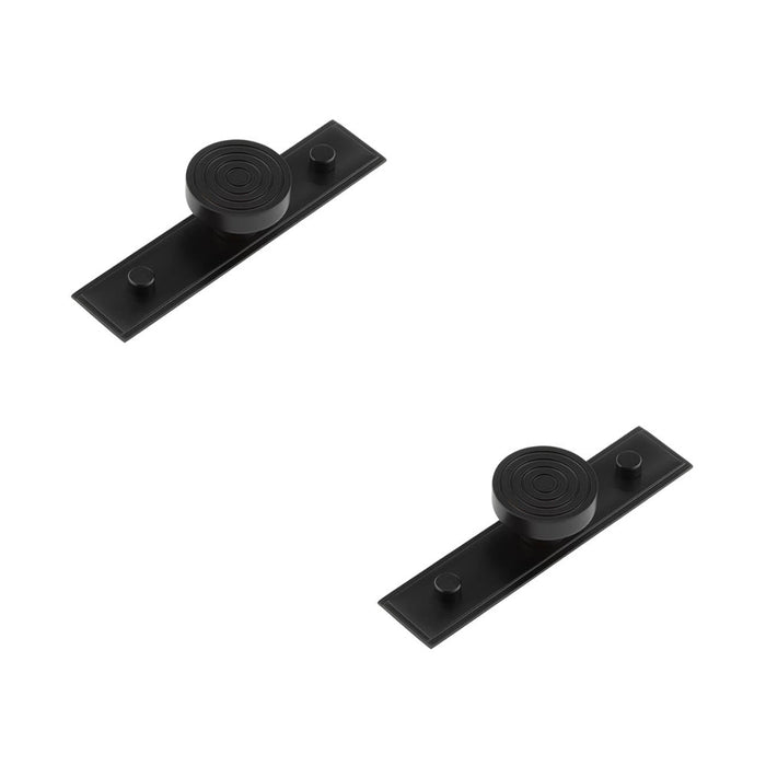 PACK Elegant 40mm Black Stepped Cupboard Knob with Brass Backplate Kitchen Cabinet Knob (1)