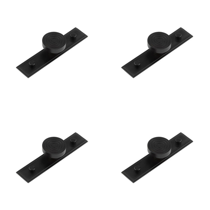 PACK Elegant 40mm Black Stepped Cupboard Knob with Brass Backplate Kitchen Cabinet Knob