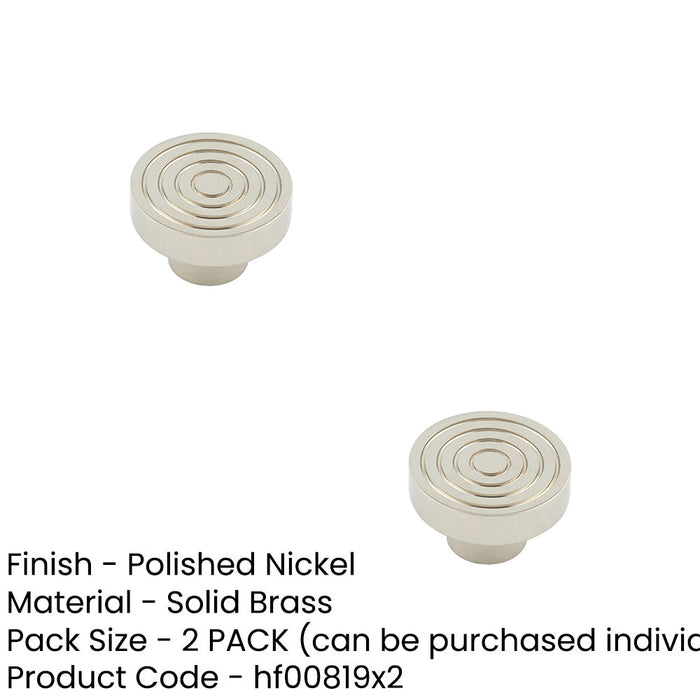 PACK Elegant 40mm Polished Nickel Cupboard Knob Stylish Interiors Kitchen Cabinet Knob (3)-1