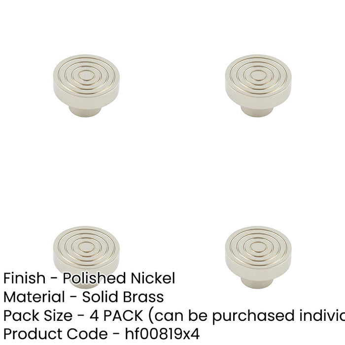 PACK Elegant 40mm Polished Nickel Cupboard Knob Stylish Interiors Kitchen Cabinet Knob-1