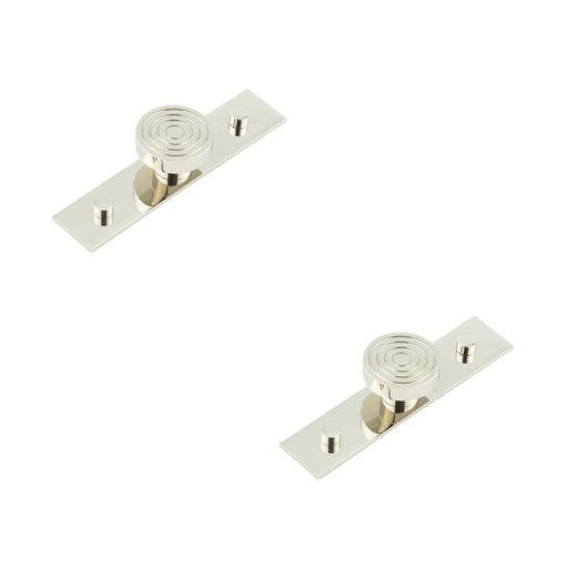 PACK Elegant 40mm Polished Nickel Cupboard Knob with Backplate Kitchen Cabinet Knob (1)