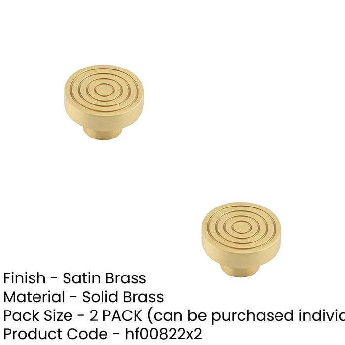 PACK Elegant 40mm Satin Brass Cupboard Knob Stylish Interiors Kitchen Cabinet Knob (2)-1