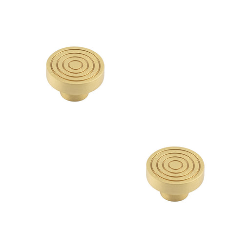 PACK Elegant 40mm Satin Brass Cupboard Knob Stylish Interiors Kitchen Cabinet Knob (2)