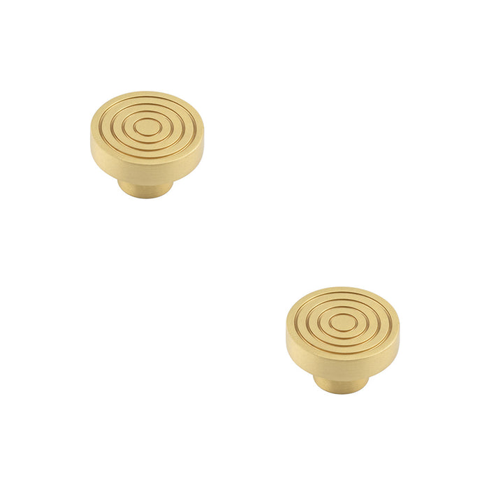 PACK Elegant 40mm Satin Brass Cupboard Knob Stylish Interiors Kitchen Cabinet Knob (2)