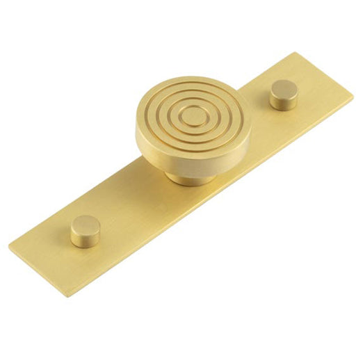 Elegant Satin Brass Cupboard Knob with 40mm Plain Backplate Kitchen Cabinet Knob