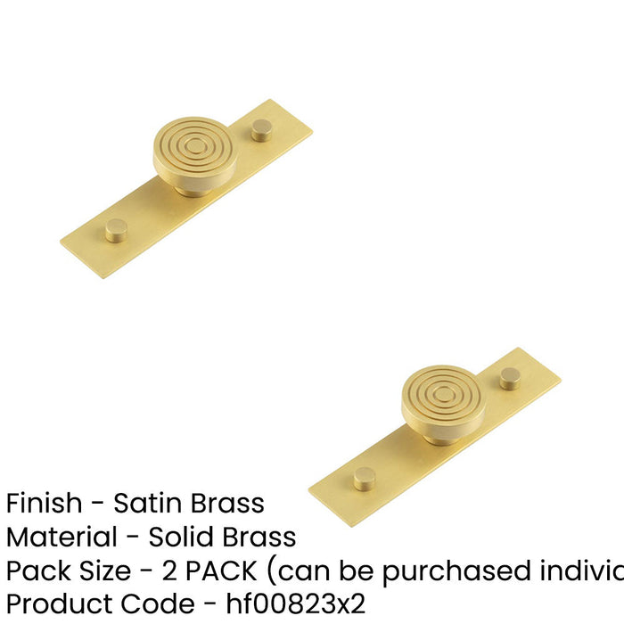 PACK Elegant Satin Brass Cupboard Knob with 40mm Plain Backplate Kitchen Cabinet Knob (1)-1