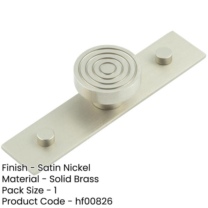 Stylish 40mm Satin Nickel Cupboard Knob with Elegant Backplate Kitchen Cabinet Knob-1