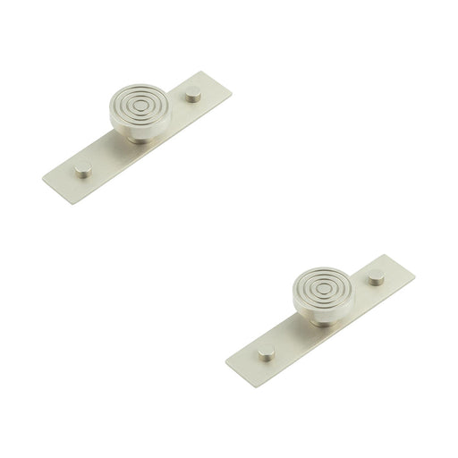 PACK Stylish 40mm Satin Nickel Cupboard Knob with Elegant Backplate Kitchen Cabinet Knob (1)