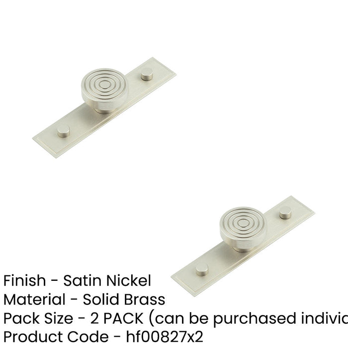 PACK Elegant Satin Nickel Cupboard Knob with Stepped Backplate 40mm Size Kitchen Cabinet Knob (1)-1