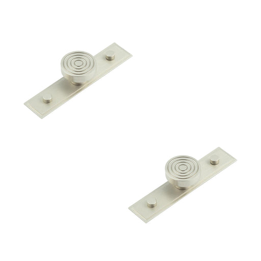 PACK Elegant Satin Nickel Cupboard Knob with Stepped Backplate 40mm Size Kitchen Cabinet Knob (1)