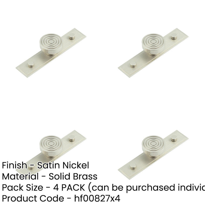 PACK Elegant Satin Nickel Cupboard Knob with Stepped Backplate 40mm Size Kitchen Cabinet Knob-1