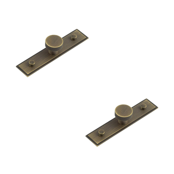 PACK 30mm Antique Brass Cupboard Knob with Stepped Backplate Kitchen Cabinet Knob (1)