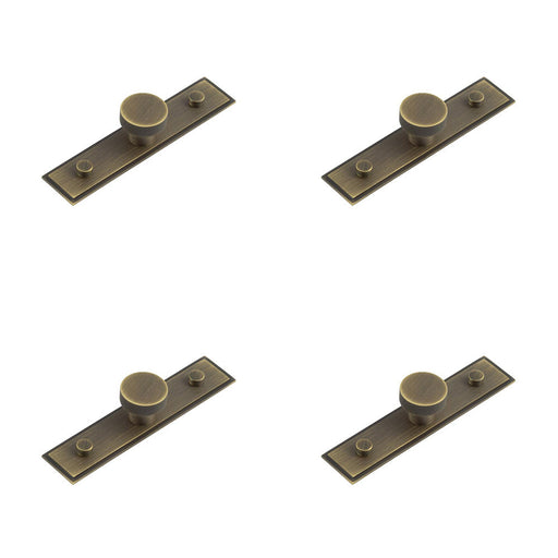 PACK 30mm Antique Brass Cupboard Knob with Stepped Backplate Kitchen Cabinet Knob