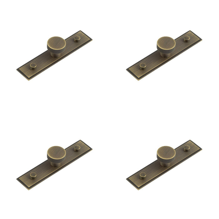 PACK 30mm Antique Brass Cupboard Knob with Stepped Backplate Kitchen Cabinet Knob