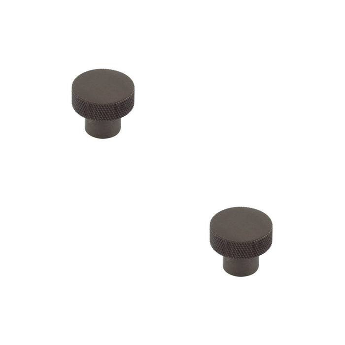 PACK 30mm Dark Bronze Cupboard Knob Elegant Diamond Knurled Design Kitchen Cabinet Knob (1)