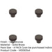 PACK 30mm Dark Bronze Cupboard Knob Elegant Diamond Knurled Design Kitchen Cabinet Knob-1