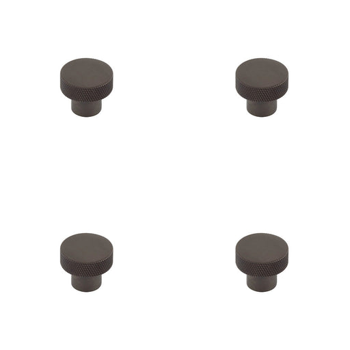 PACK 30mm Dark Bronze Cupboard Knob Elegant Diamond Knurled Design Kitchen Cabinet Knob