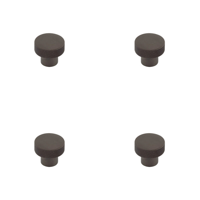 PACK 30mm Dark Bronze Cupboard Knob Elegant Diamond Knurled Design Kitchen Cabinet Knob