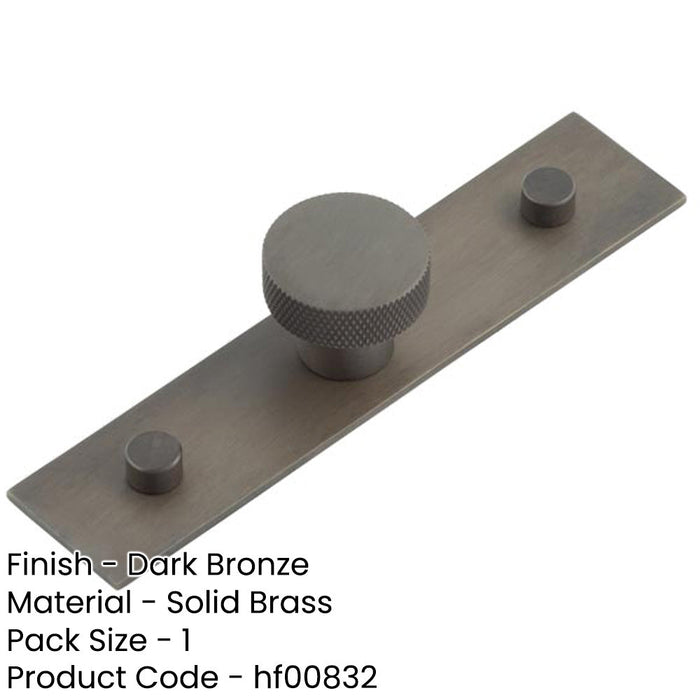 30mm Dark Bronze Cupboard Knob with Plain Backplate Kitchen Cabinet Knob-1