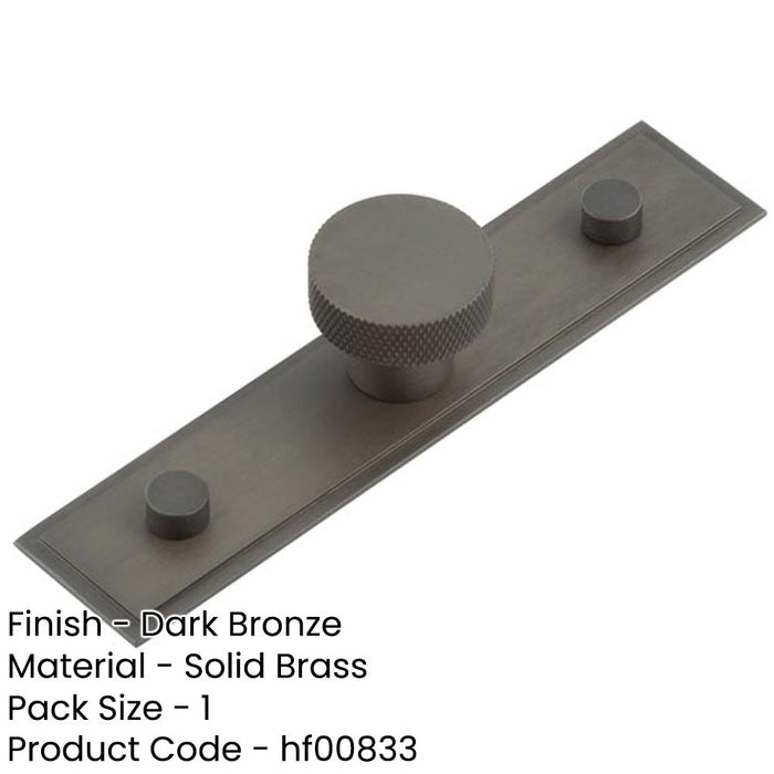 30mm Dark Bronze Cupboard Knob with Stepped Backplate Kitchen Cabinet Knob-1