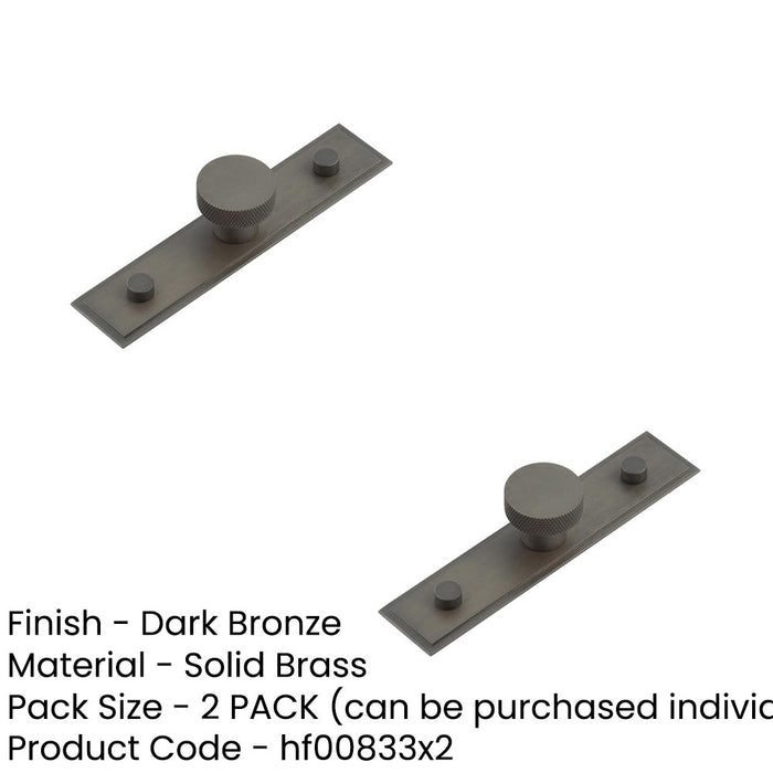 PACK 30mm Dark Bronze Cupboard Knob with Stepped Backplate Kitchen Cabinet Knob (1)-1