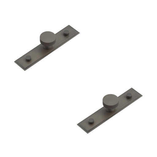 PACK 30mm Dark Bronze Cupboard Knob with Stepped Backplate Kitchen Cabinet Knob (1)