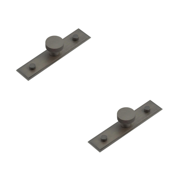 PACK 30mm Dark Bronze Cupboard Knob with Stepped Backplate Kitchen Cabinet Knob (1)