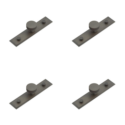 PACK 30mm Dark Bronze Cupboard Knob with Stepped Backplate Kitchen Cabinet Knob