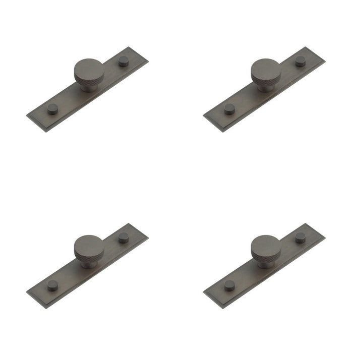 PACK 30mm Dark Bronze Cupboard Knob with Stepped Backplate Kitchen Cabinet Knob