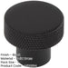 Stylish 30mm Black Diamond Knurled Cupboard Knob Modern Interiors Kitchen Cabinet Knob-1