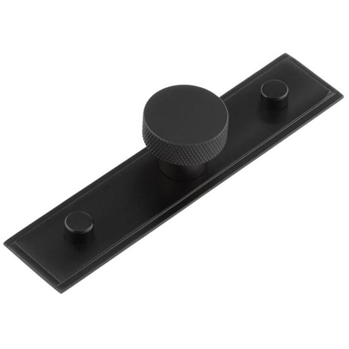 Stylish 30mm Matt Black Cupboard Knob with Stepped Backplate Kitchen Cabinet Knob