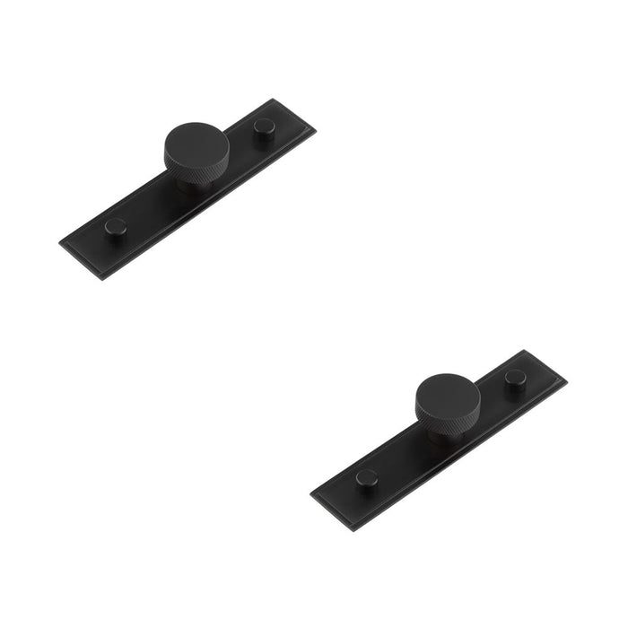 PACK Stylish 30mm Matt Black Cupboard Knob with Stepped Backplate Kitchen Cabinet Knob (1)