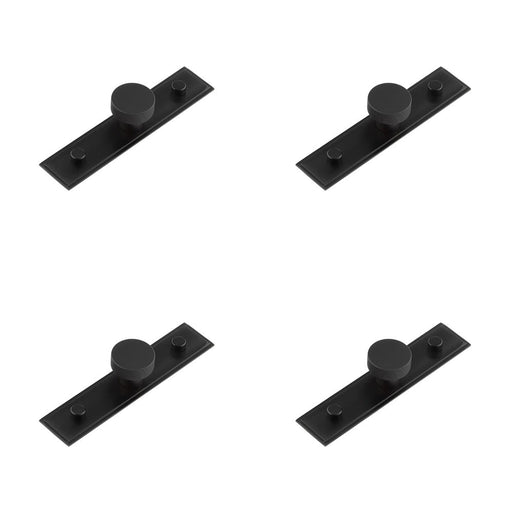 PACK Stylish 30mm Matt Black Cupboard Knob with Stepped Backplate Kitchen Cabinet Knob